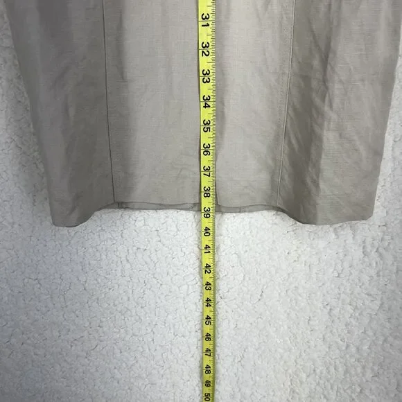 NWT Calvin Klein Khaki Belted TieWaist Womens Career Dress SIZE 4 Safari Midi - Picture 7 of 8